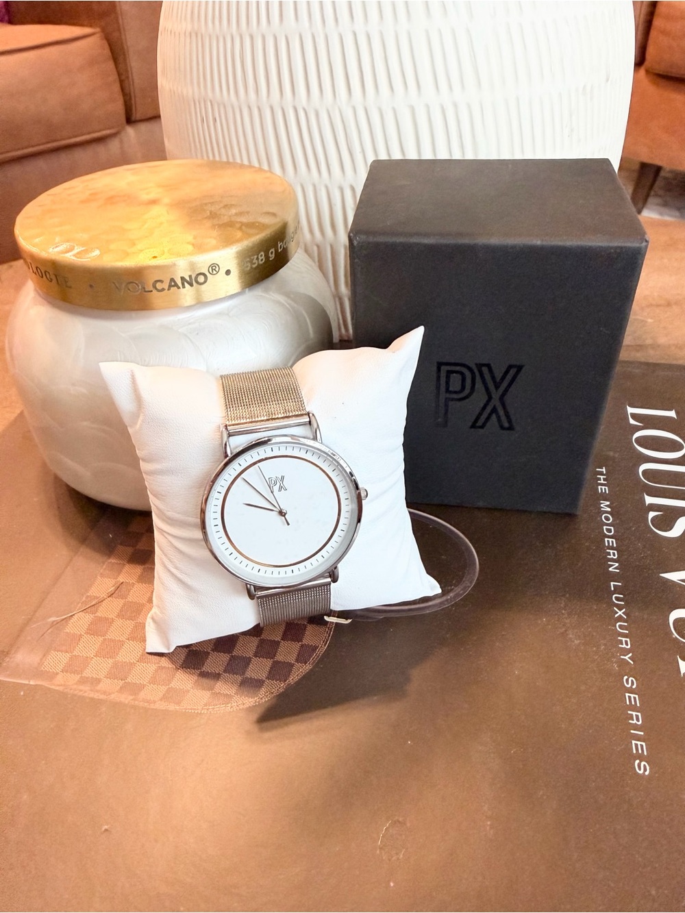 PX Men’s Silver Mesh Strap Watch - Silver Dial